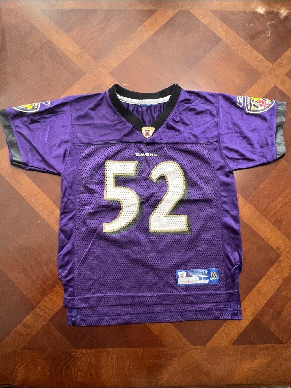 Reebok Kids Baltimore Ravens #52 Purple Football Jersey Ray Lewis